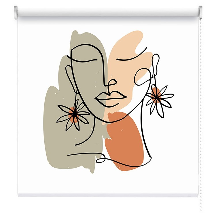 Ρολοκουρτίνα - Ρόλερ Σκίασης Κοπέλα με λουλουδένια σκουλαρίκια